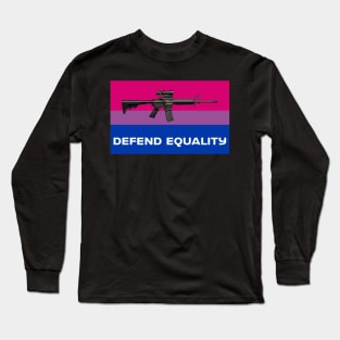 Defend Equality (Bisexual Flag)| First Amendment| Cool and Cute Stickers| T-Shirts Long Sleeve T-Shirt